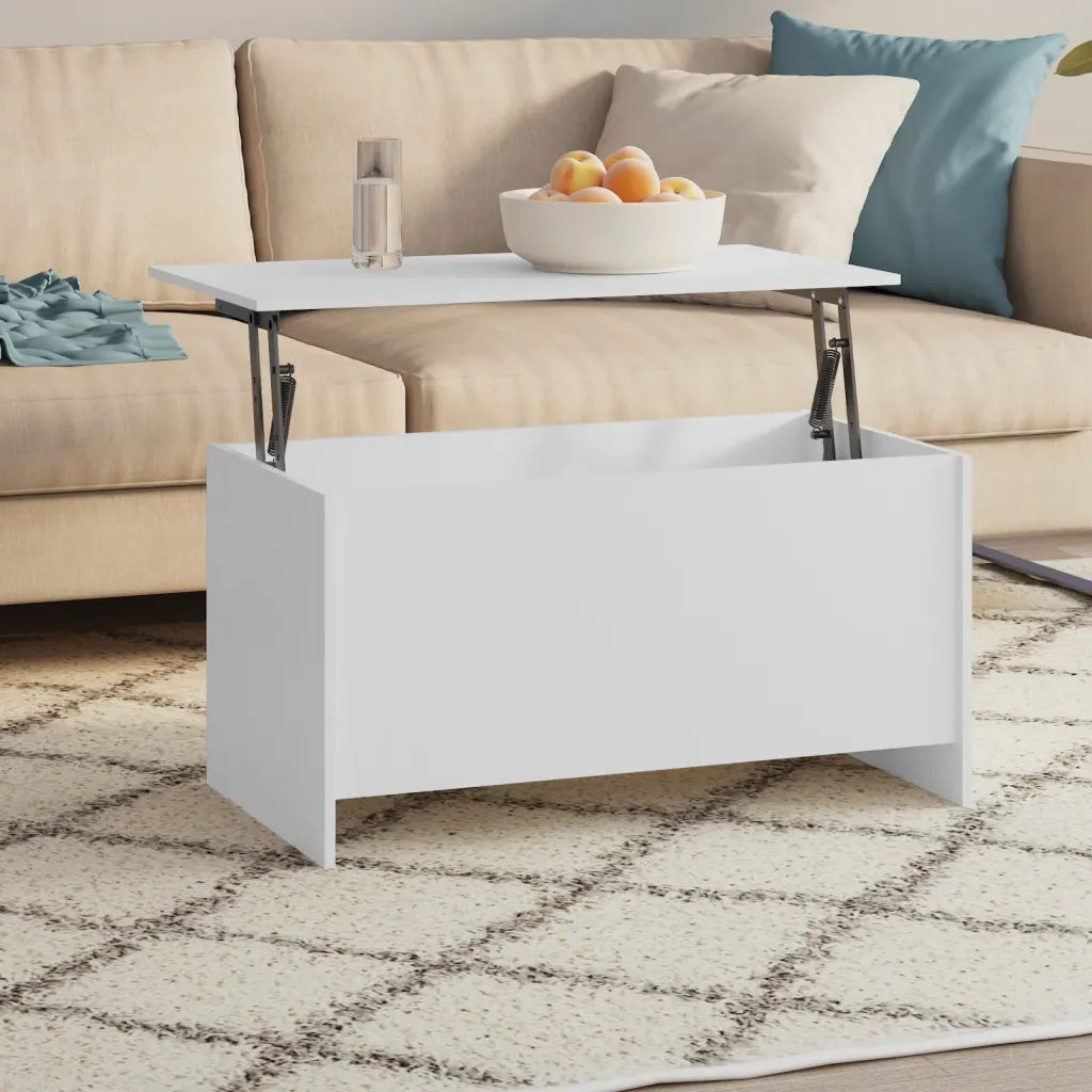 Tavolino da salotto | Tavolino da caff¨¨ | Tavolino da Soggiorno Bianco 102x55,5x52,5 cm Legno Multistrato