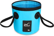 Doccioni pieghevoli - 20 Litri - Esterno - Giardino - Campeggio - Pesca - Tarpaccio riciclabile - Blu