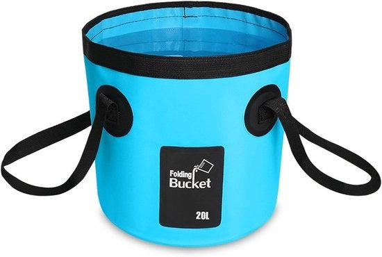 Doccioni pieghevoli - 20 Litri - Esterno - Giardino - Campeggio - Pesca - Tarpaccio riciclabile - Blu