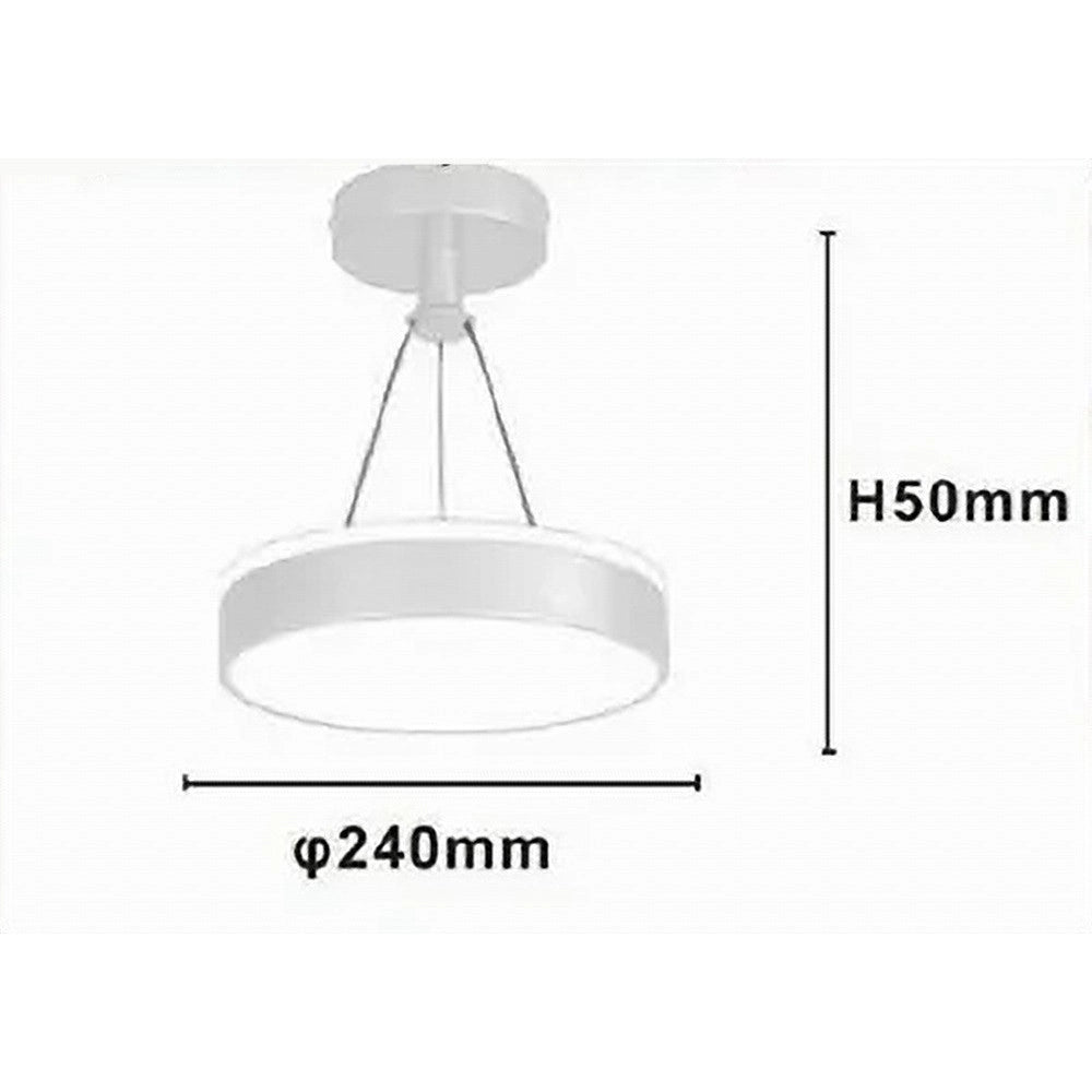 Trade Shop - Lampadario A Sospensione Led 24 W Cerchio Tondo Moderno Bianco Doppia Luce 50506 -