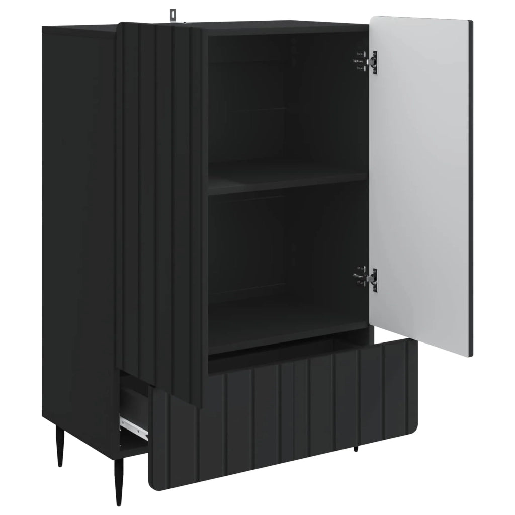 Credenza | Madia | Buffet da pranzo | Armadio da pranzo Nero 66 x 34,5 x 97 cm Legno ingegnerizzato