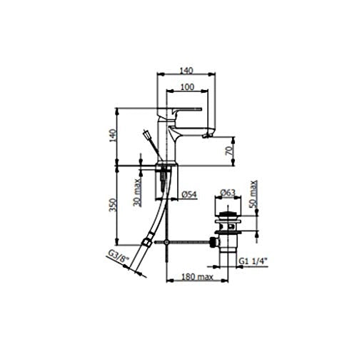 Miscelatore rubinetto monocomando lavabo serie prius art 7910 Fromac