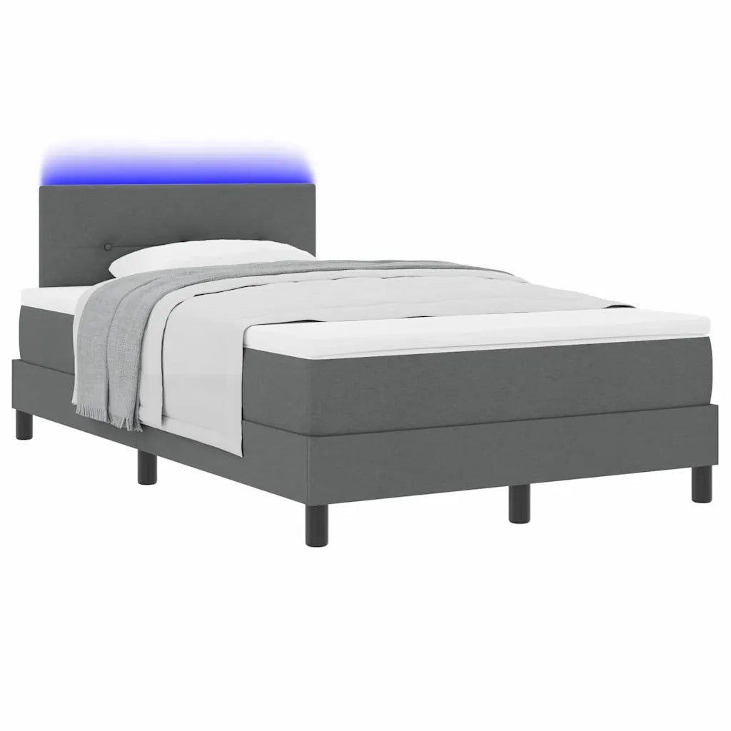 Letto a molle con materasso Grigio scuro 120 x 200 cm Tessuto 3342199