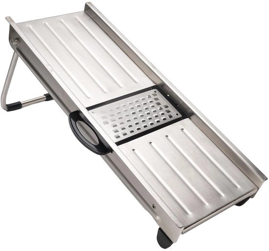 Hakkastraumento 4-in-1 in Acciaio Inossidabile - Lame Regolabili - Protezione di Sicurezza - Strumento Multifunzionale per la Cucina - Progetto Innovativo - Snidatore di Verdure