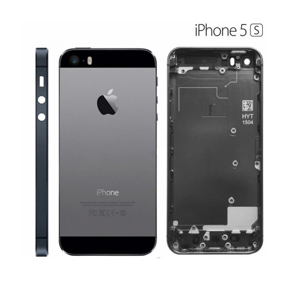 Trade Shop - Scocca Panello Posteriore Nero Back Cover Tasti Tasto Volume Slot Sim Iphone 5s -