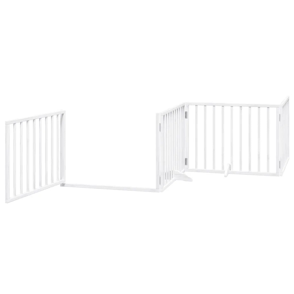 Cancello Cani Porta Pieghevole Bianco 12 Pannelli 640 cm Pioppo 3155562