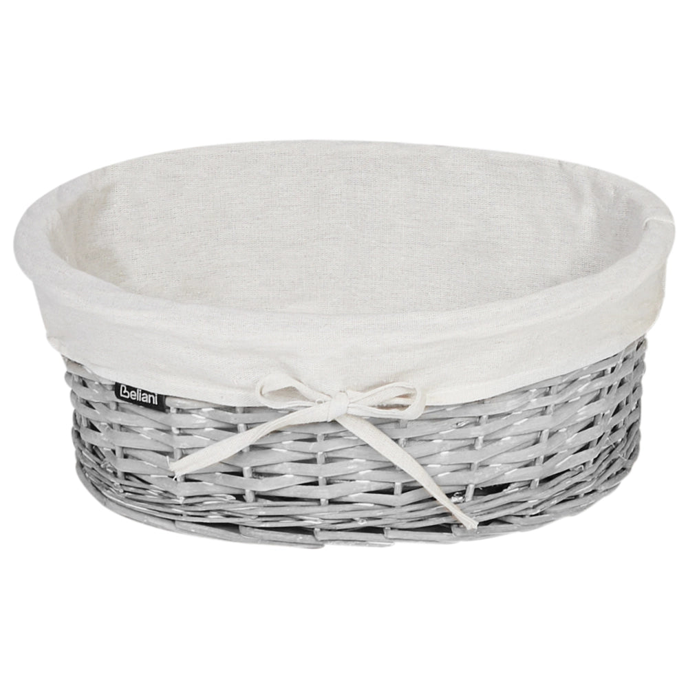 Set di 5 cesti per la biancheria in legno di salice moderno bianco stile moderno