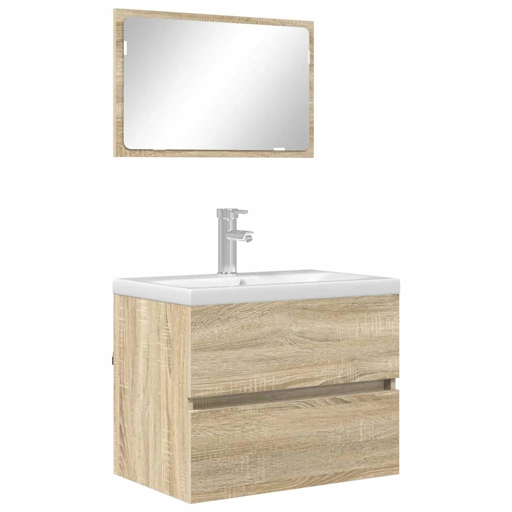 Set di mobili per il bagno Rovere Sonoma Legno multistrato