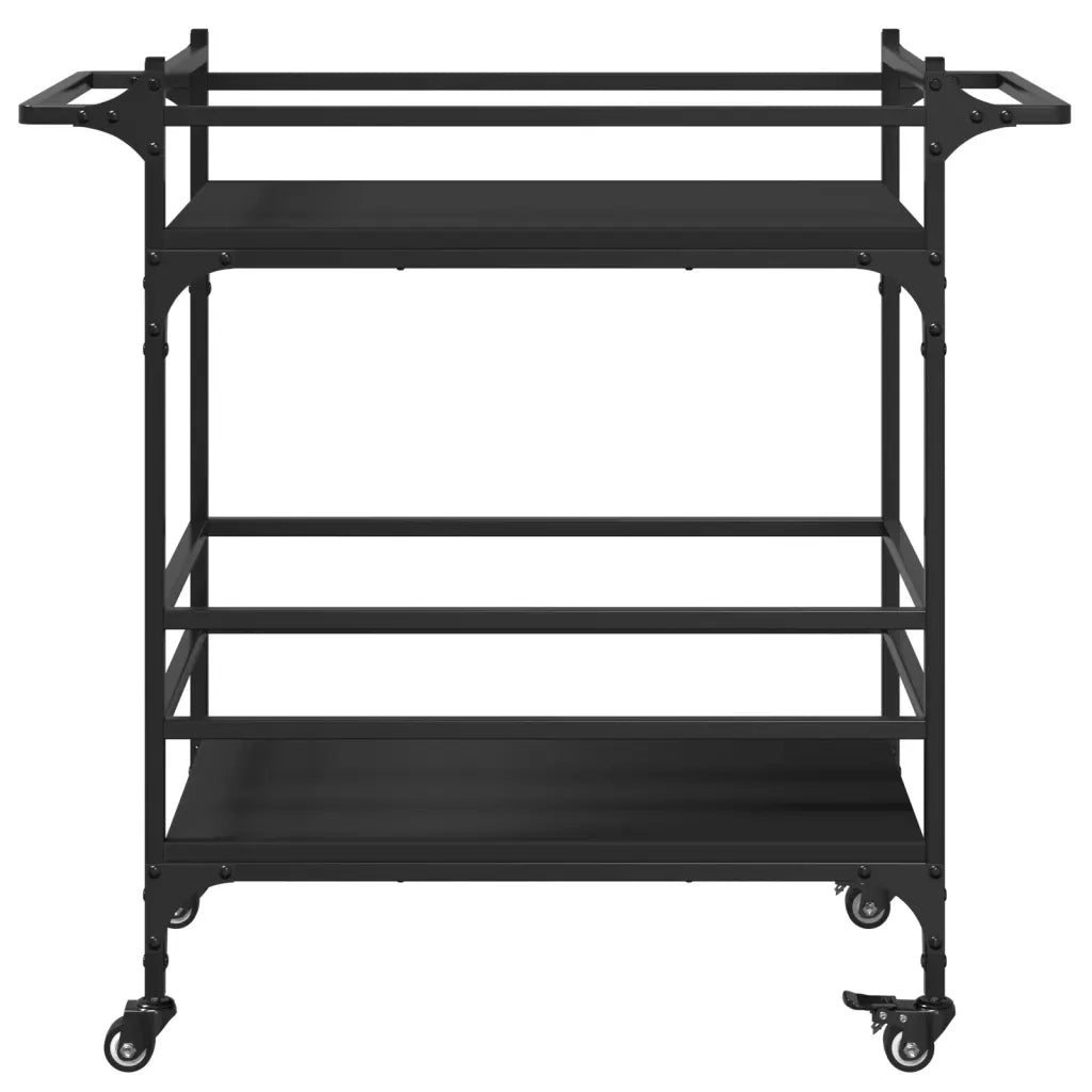 Carrello da Cucina-Scaffale per Cucina Nero 82x40x78,5 cm in Legno Multistrato