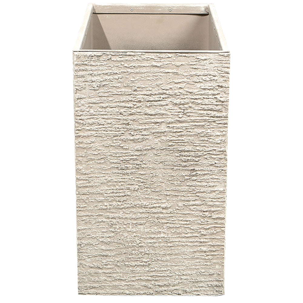 Vaso per piante in pietra beige 56 x 80 x 56 cm Fioriera rettangolare per interni ed esterni