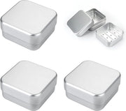 Pacchetto di 3 scatole quadrangolari in alluminio a tre strati, contenitore per lozioni, contenitore per lozioni da bagno, contenitore portatile per lozioni, adatto per viaggi, viaggi di lavoro, bagno (7,9 x 7,9 x 3,8 cm)