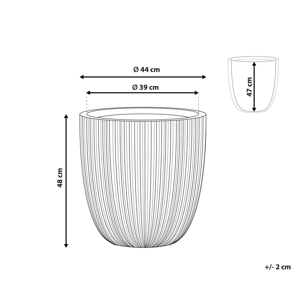 Vaso per fiori Fioriera alta in poliresina grigia 48 x ø 44 cm Accessori per decorazioni per interni e interni moderni e minimalisti