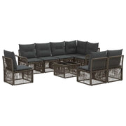 Set Divano da Giardino 9 pcs Grigio polyrattan