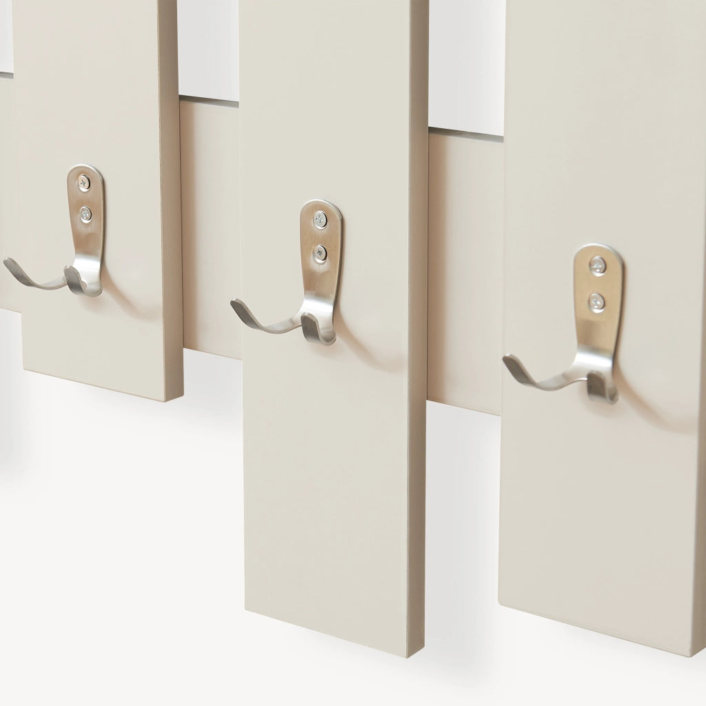 Appendiabiti da Muro Raseborg a 4 Pannelli per Ingresso 80 x 60 cm Beige [en.casa]
