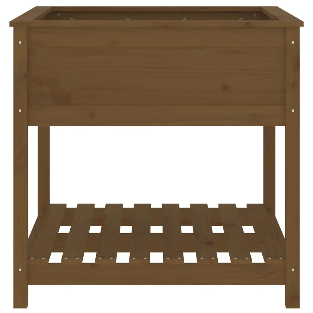 Fioriera con Mensola Ambra 82,5x82,5x81 cm Legno Massello Pino 823797