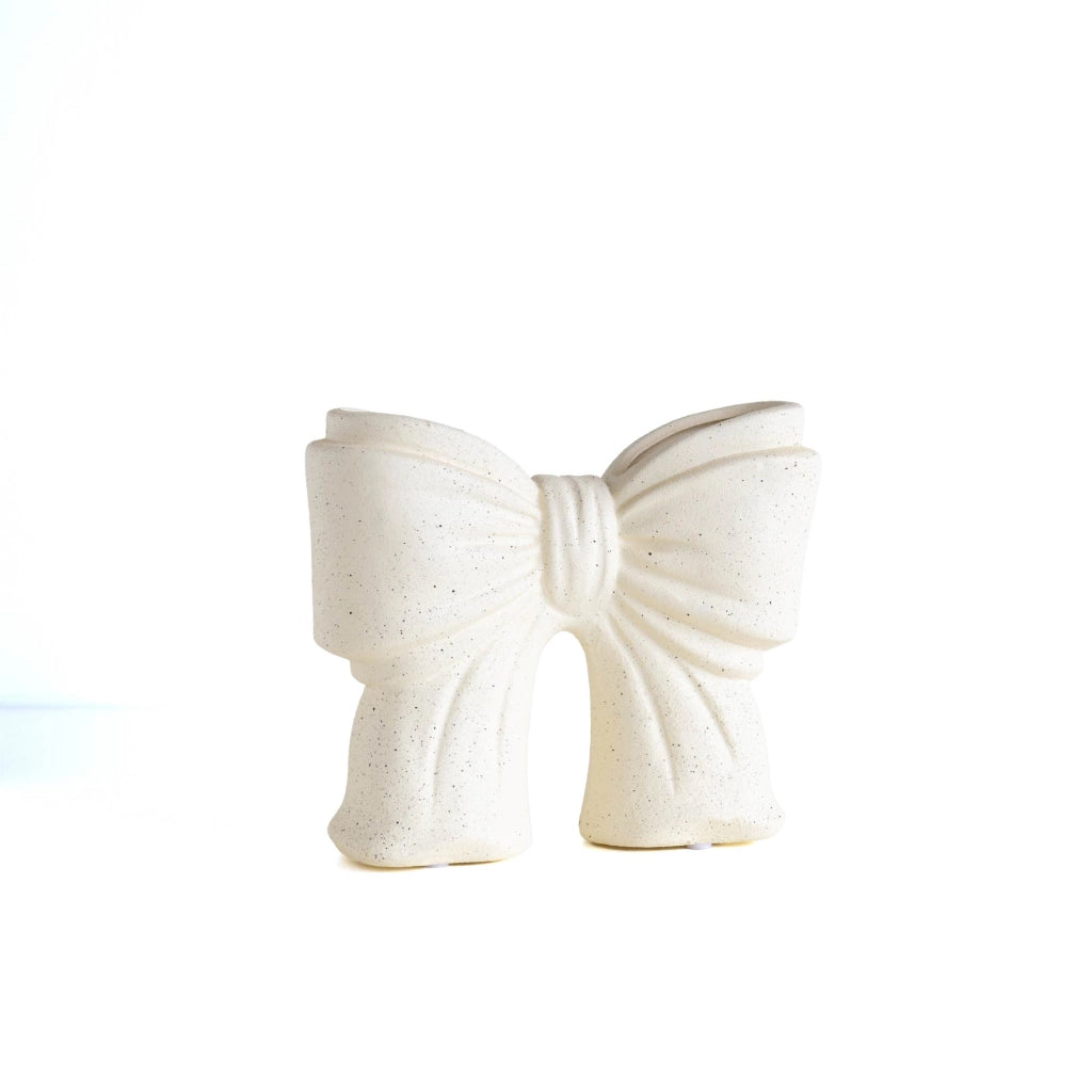 Vaso Decorativo Moderno da Interno in Ceramica – Collezione Design Elegante per Arredo Casa,Vasi Da Soggiorno, Tavolo o Salotto Soprammobile Di Design Fiocco - Bianco Natural