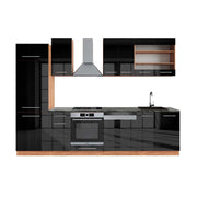 Cucina componibile Fame-Line Antracite lucido/Rovere dorato 300 cm, PL Antracite Vicco