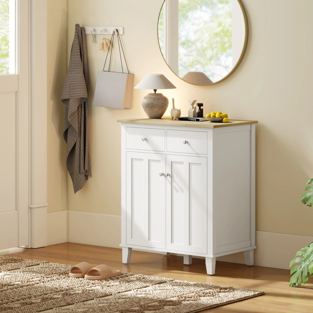 Armadio a 2 ante 2 cassetti ¨C zephmum ¨C bianco 76x48x91 cm