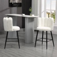 Sgabelli da Cucina Set 2 Pz in Poliestere, Acciaio e Gommapiuma con Poggiapiedi Regolabile, 52x53x93 cm