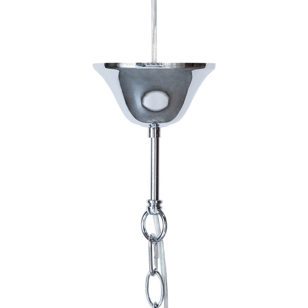 Lampadario in cristallo color argento 185 cm trasparente a 5 fuochi