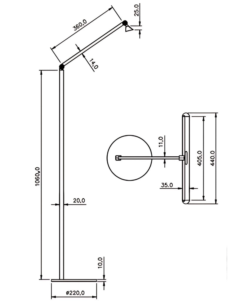 Lampada da terra Beba LED 12W 1340lm, Struttura in alluminio e metacrilato, Dimmerabile al tocco, IP20, 106cm, Colore Antracite - Beba