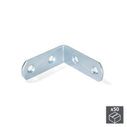 Squadra di Unione per Mobili 42 x 42 mm 4 Fori Acciaio Zincato 50 Pezzi Emuca