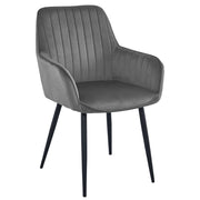 Sedia Solden in velluto grigio scuro con gambe nere
