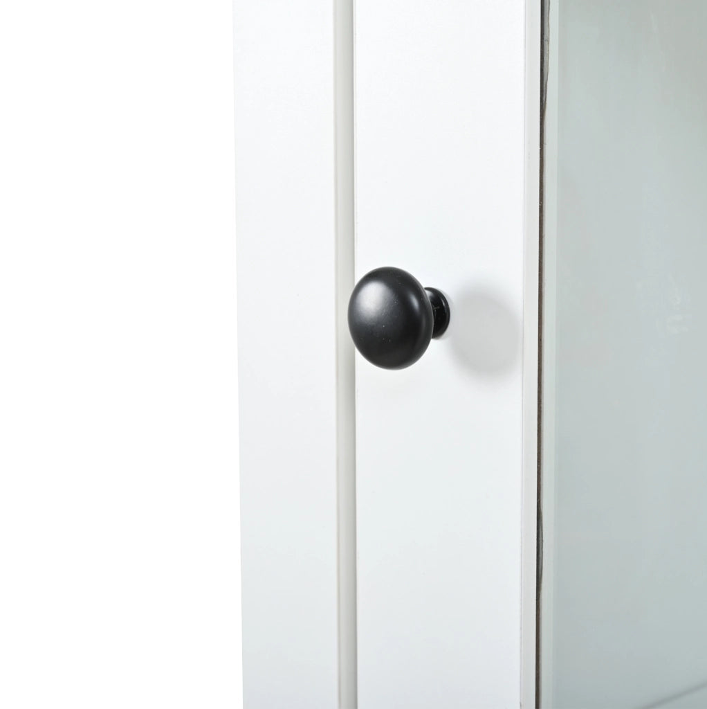 Vetrina alta LED bianca 55x40x200 cm con cassetto