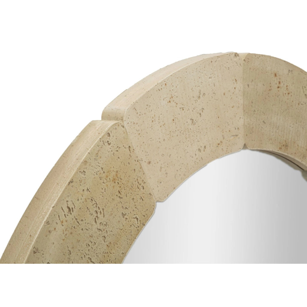Specchio da parete rotondo con cornice effetto pietra O 90 cm
