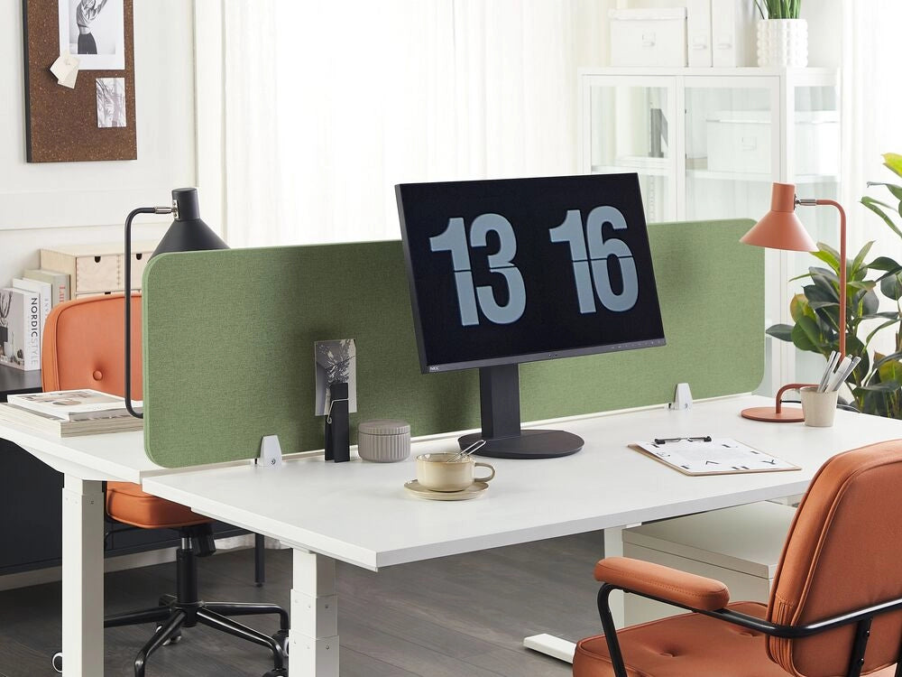 Pannello Divisorio Fonoassorbente per scrivania in PET verde 160 x 40 cm tavolo ufficio