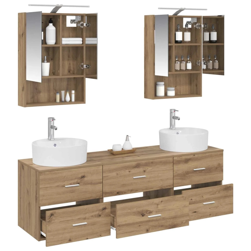 Set di mobili per il bagno 5 pcs Rovere Artigianale 3406886