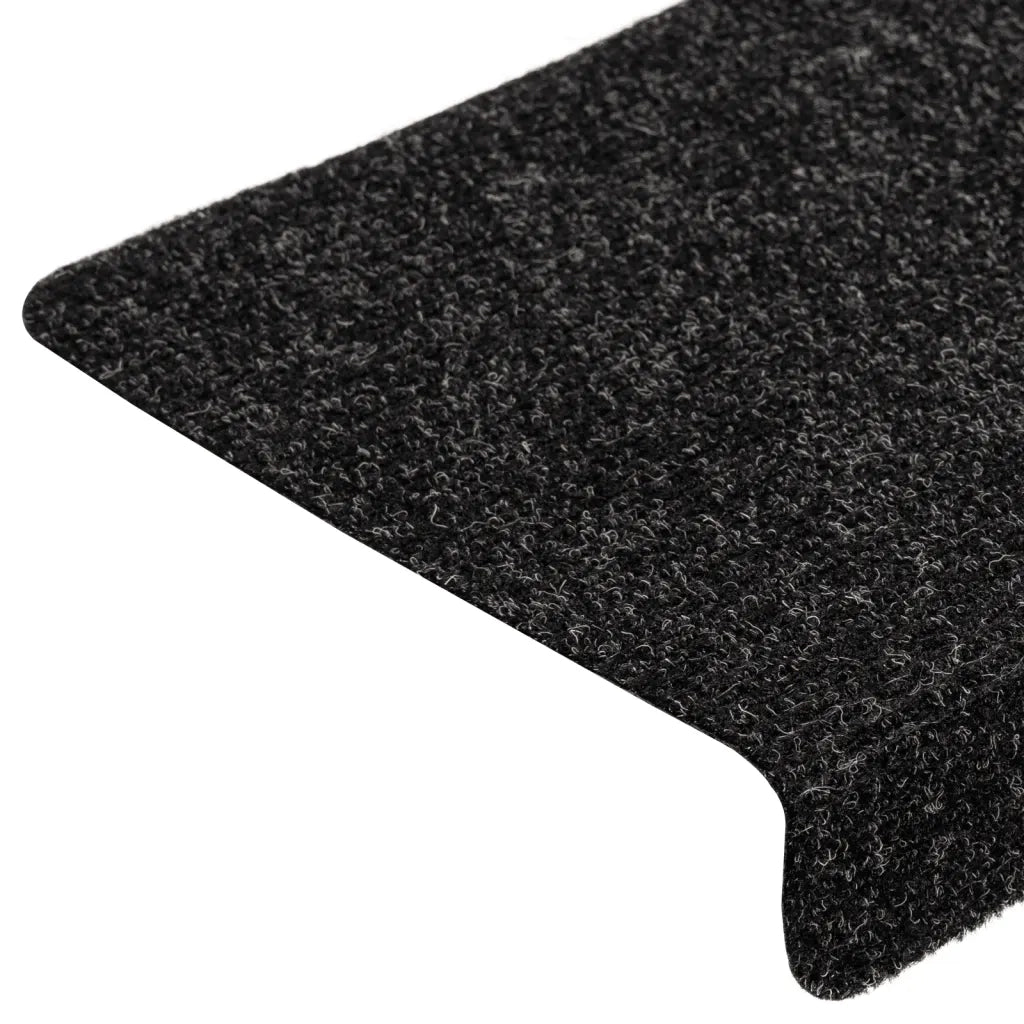 Tappetini per scale autoadesivi 10 pz 65x21x4 cm neri bordo rettangolare 149727
