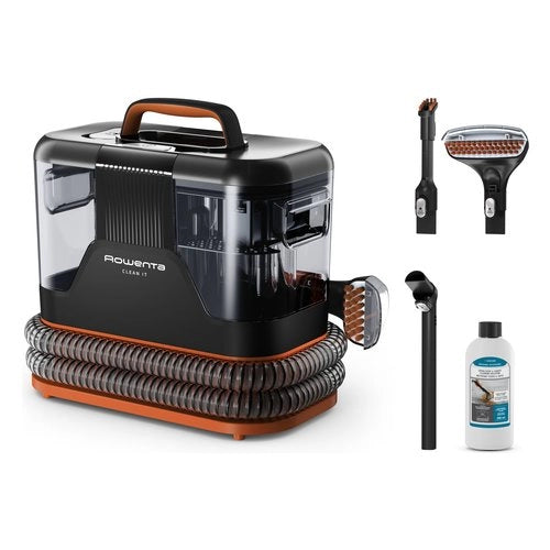 Rowenta clean it , lavatappeti, lava tappezzeria per tappeti, divani, auto con testine intercambiabili, doppio serbatoio acqua pulita/sporca, sistema di auto pulizia, 400 w, in5011 - IN5011F0