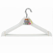 Trade Shop - Set 3pz Grucce Stampelle In Plastica Appendiabiti Vestiti Pantaloni Bianco 79314 -