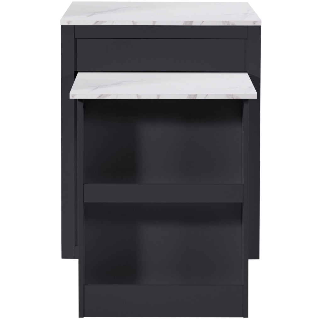 Tavolo bar allungabile 202x70x93.5 cm con spazio contenitivo in MDF nero