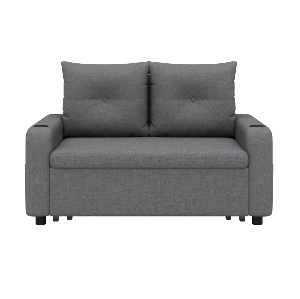 Divano letto 3 in 1 estraibile con USB e Type-C; 131 x 81 x 94 cm; grigio