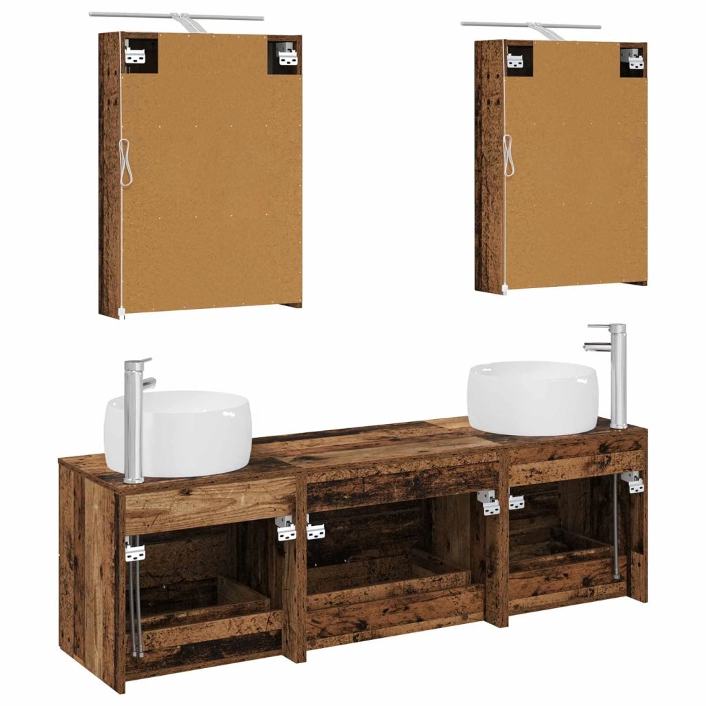 Set di mobili per il bagno 5 pcs Legno antico 3406997