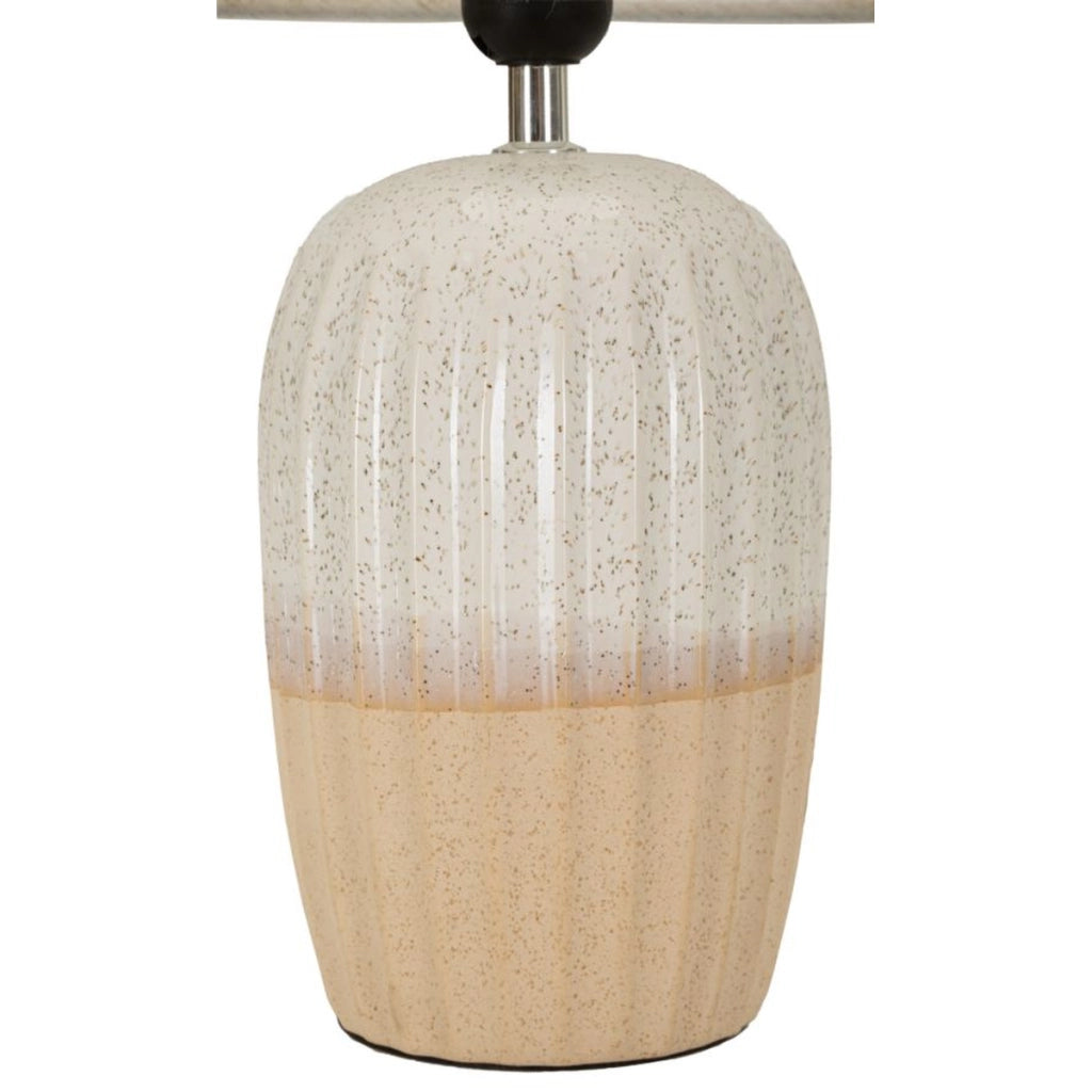 Lampada da tavolo Japandi in ceramica sabbia e pesca