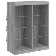 Buffet credenza cassettiera armadio mobile contenitore organizer per cucina soggiorno salotto con luci LED Sonoma 81 x 37 x 100 cm grigio 02_0030083