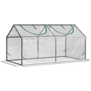 EasyComfort Mini Serra da Giardino con 2 Finestre Avvolgibili e Copertura PVC Anti-UV, 120x60x60cm, Trasparente