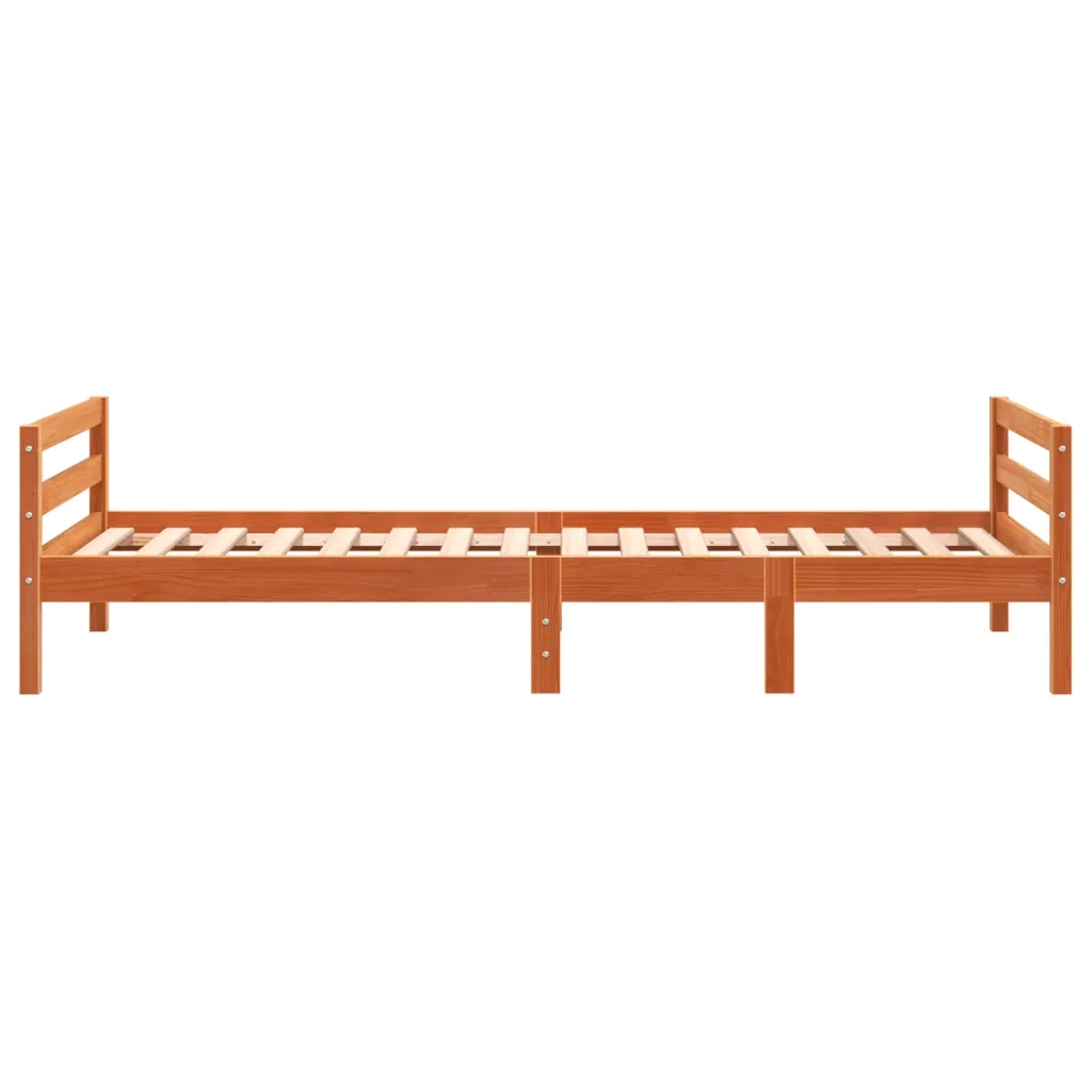 Letto senza Materasso Marrone Cera 80x200 cm Legno di Pino