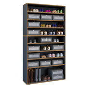 Super Scarpiera Legno H183 L100 P33 cm Armadio Porta Scarpe Salvaspazio con Ripiani Regolabili Colore Antracite