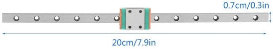 Binario Lineare in Acciaio 200mm - Binario Guida - Blocco Ghianda - Supporto Lame - Smalto Anticorrosivo - Fori Prezzi
