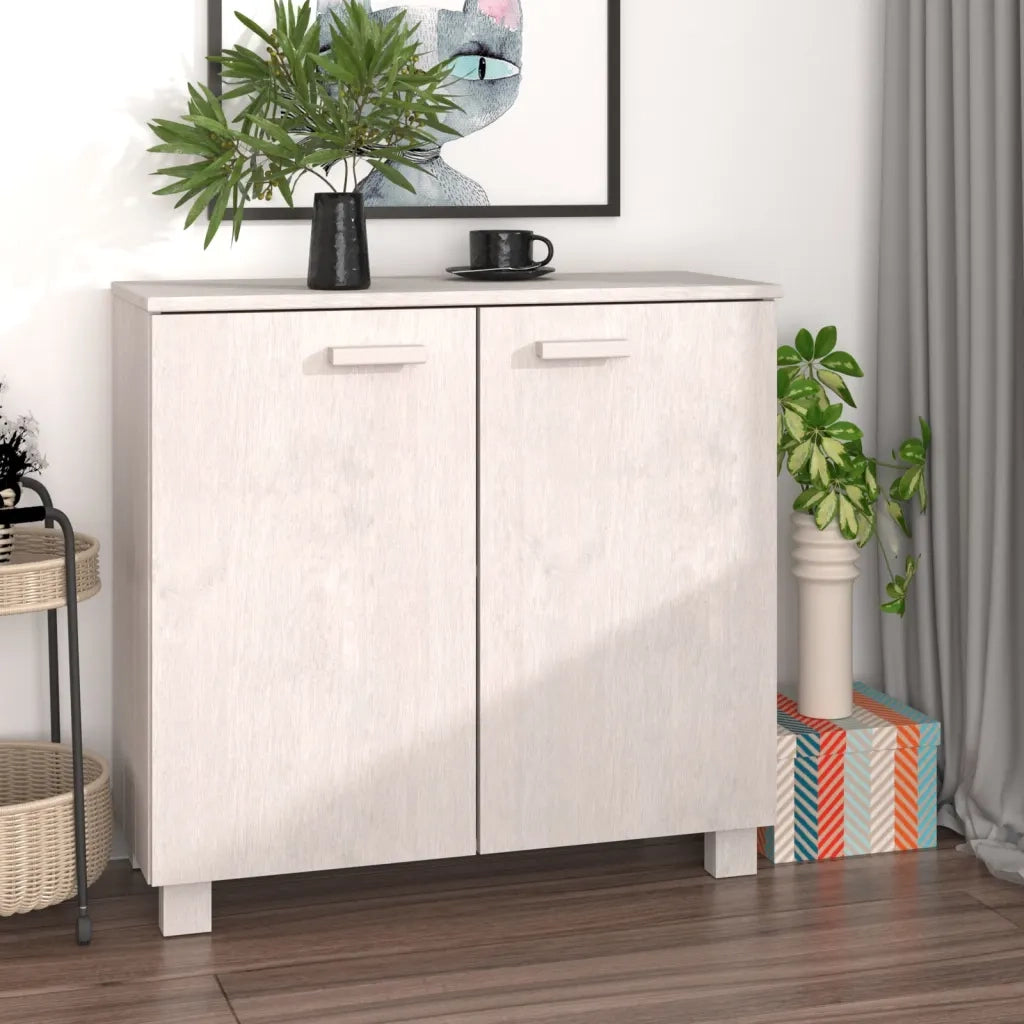 Credenza Bianca 85x35x80 cm in Legno Massello di Pino cod mxl 19218