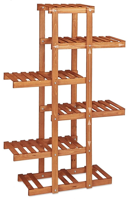 Scala portafiori in legno per piante 5 livelli marrone chiaro 2213013/3