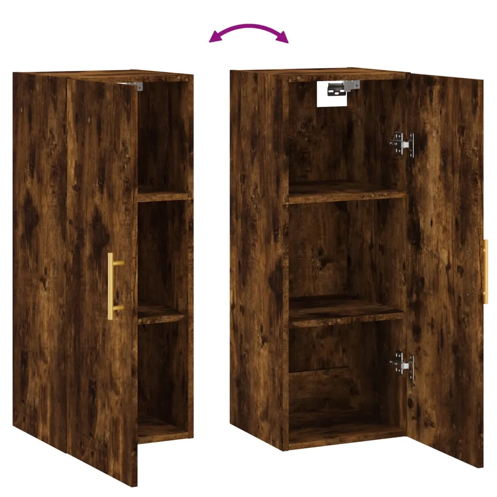 Mobile a Parete Rovere Fumo 34,5x34x90 cm 828849