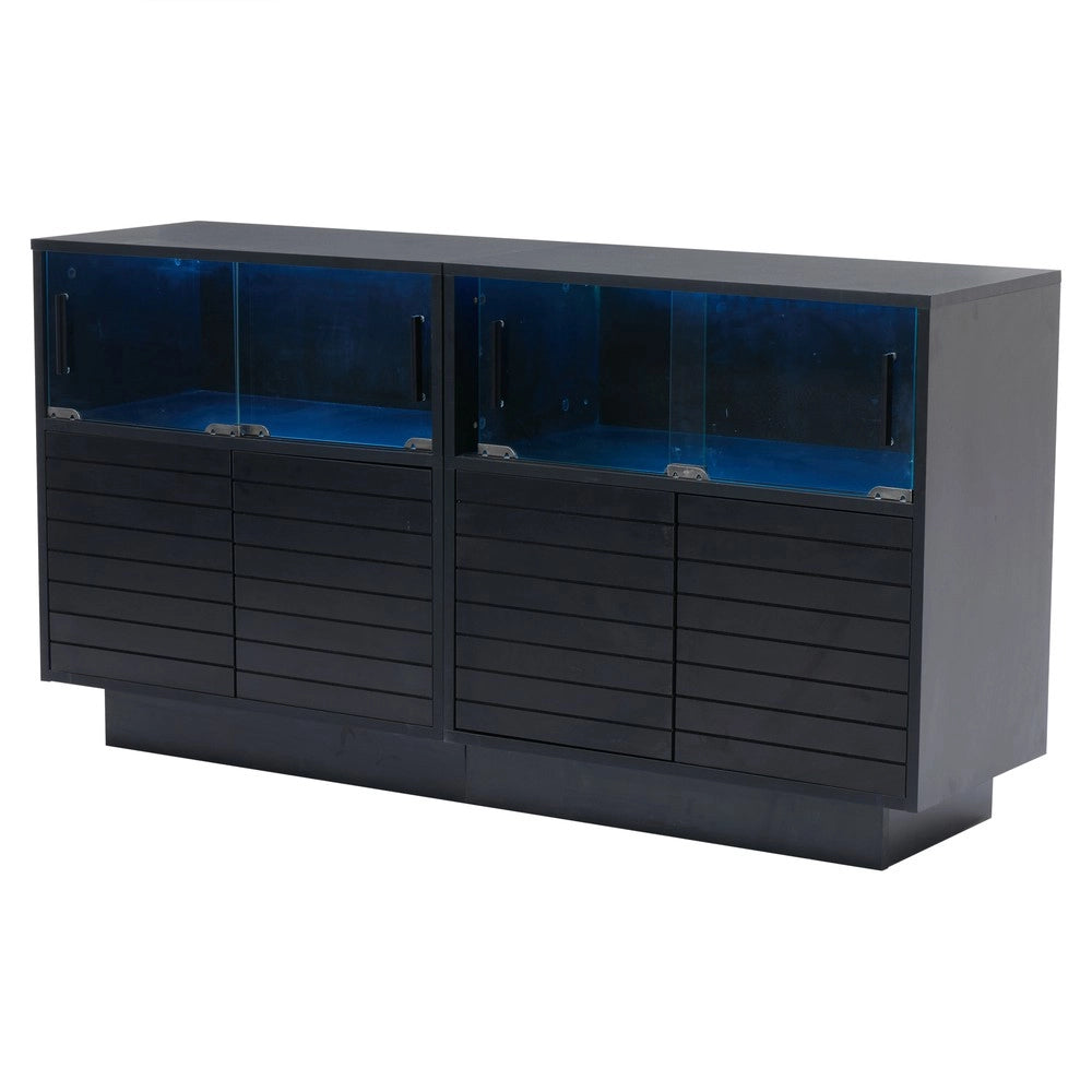Credenza con Anta in Vetro e LED ¨C MINIMAL ¨C 130x35x68 cm