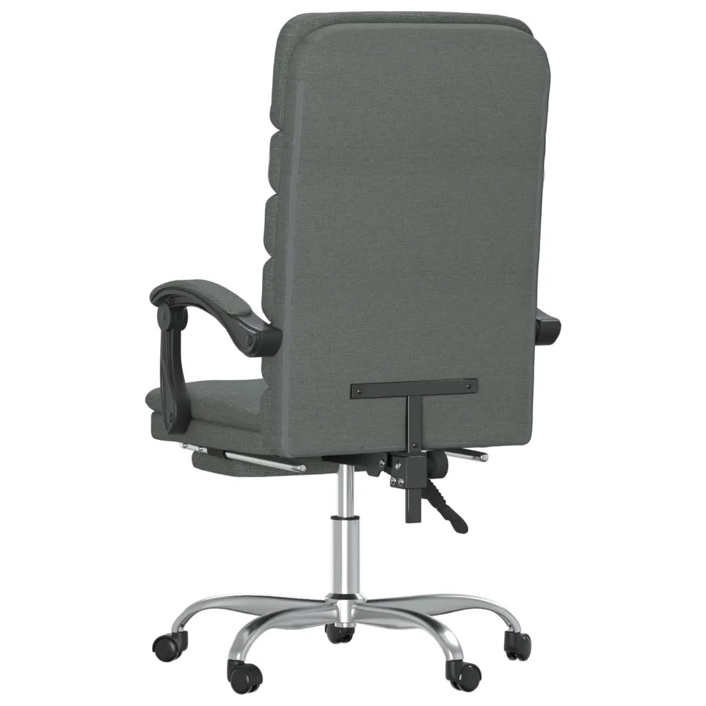 Sedia da Ufficio Massaggio Reclinabile Grigio Scuro in Tessuto 349726