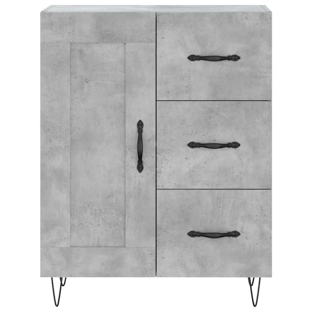Credenza-Buffet-Armadio da cucina Grigio Cemento 69,5x34x180 cm in Legno Multistrato 970453