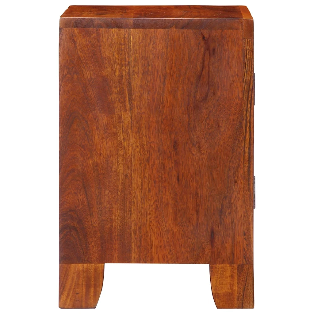 Comodino | Armadio da Notte | Mobiletto da notte 40x30x45 cm in Legno Massello di Acacia